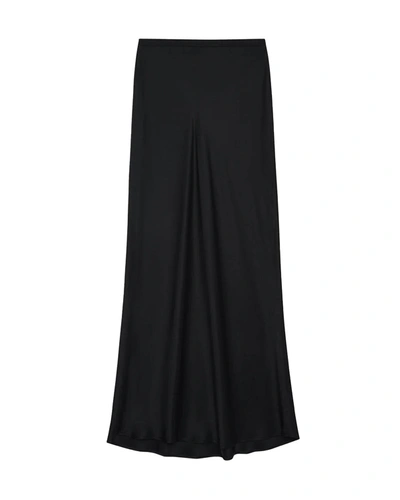 Shop Anine Bing Bar Silk Maxi Skirt In Black