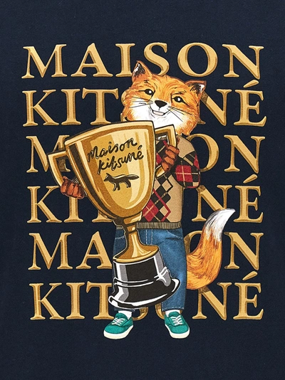 Shop Maison Kitsuné Fox Champion Sweatshirt Blue