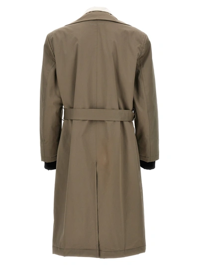 Shop Mm6 Maison Margiela Trench Coat With Contrasting Inserts Coats, Trench Coats Beige