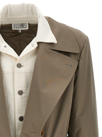 Shop Mm6 Maison Margiela Trench Coat With Contrasting Inserts Coats, Trench Coats Beige