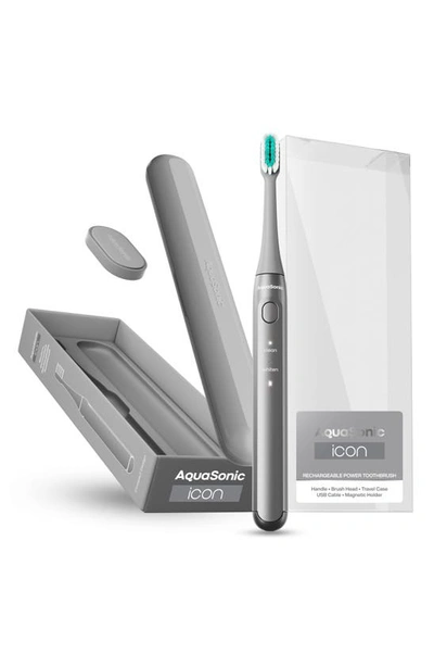 Aquasonic Icon Rechargeable Power Toothbrush In Silver