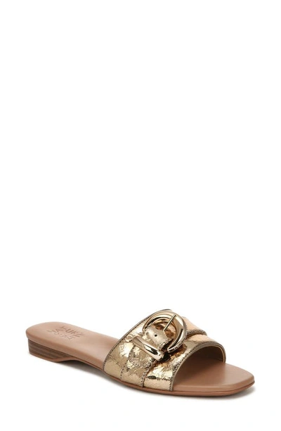 Shop Naturalizer Santiago Slide Sandal In Light Bronze Leather