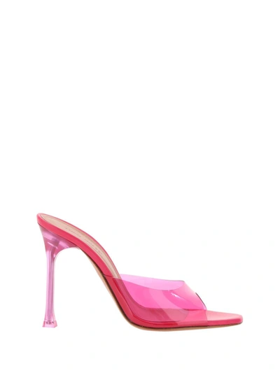 Shop Amina Muaddi Sandals In Lotus Pink