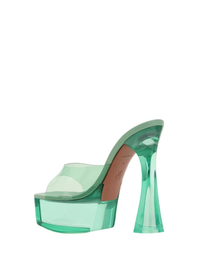 Amina Muaddi Dalida Pvc Platform Mules In Mint