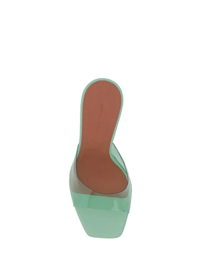 Amina Muaddi Dalida Pvc Platform Mules In Mint