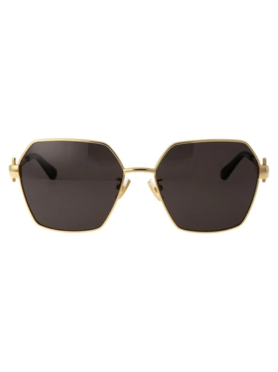 Shop Bottega Veneta Sunglasses In 002 Gold Gold Grey