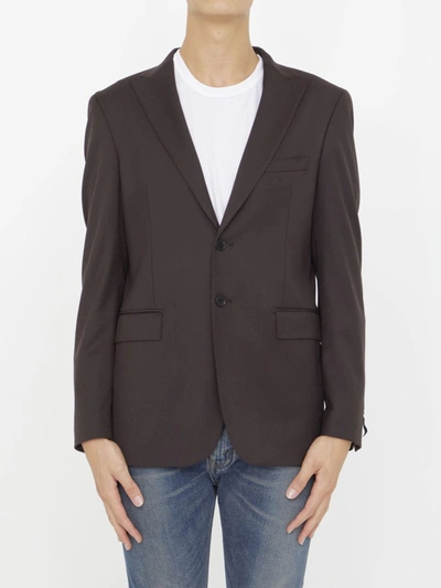 Shop Tonello Brown Single-breasted Jacket