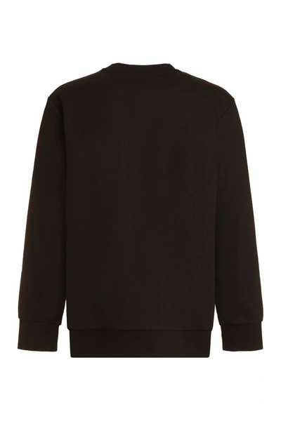 Shop Hugo Boss Boss Cotton Crew-neck Sweatshirt In Black