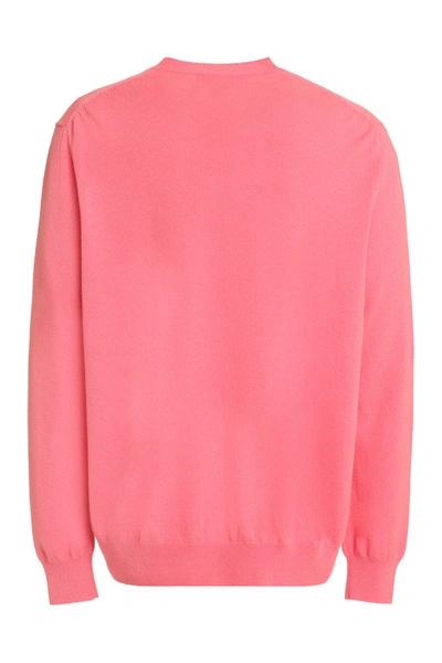Shop Comme Des Garçons Wool Pullover In Pink