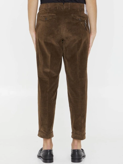 Shop Pt Torino Corduroy Trousers In Brown