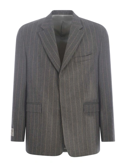 Shop Family First Single-breasted Jacket In Grey