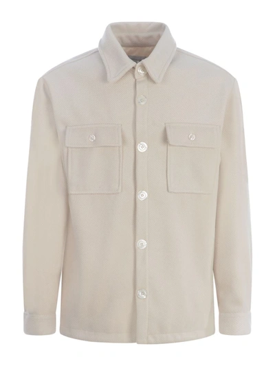 Shop Family First Shirt Jacket In Beige