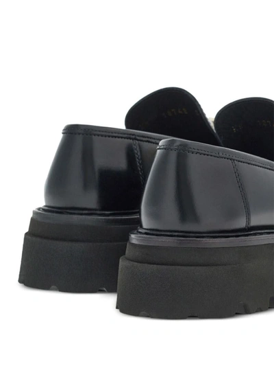 Ferragamo Carrion Sole Ingrid Leather Loafers In Black
