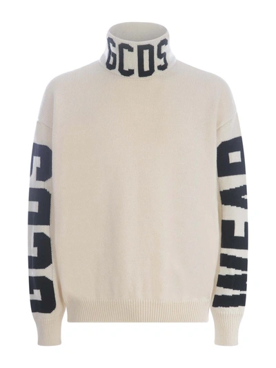 Shop Gcds Sweater  "logo" In Ivory