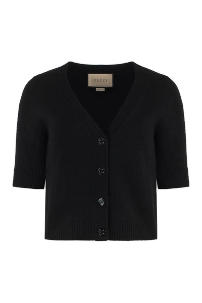 Shop Gucci Wool And Cashmere Cardigan In Black