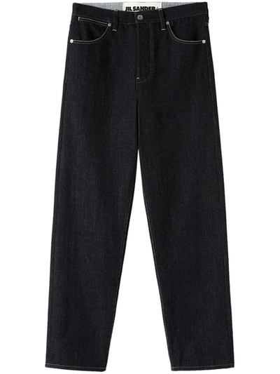 Shop Jil Sander Contrast-stitching  Jeans In Blue