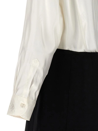 Shop Mm6 Maison Margiela Two-material Minidress In White/black