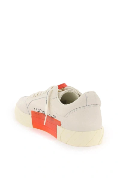 Shop Off-white Leather Low Vulcanized Sneakers In Beige