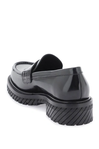 Shop Off-white Leather Mocassins In Grey
