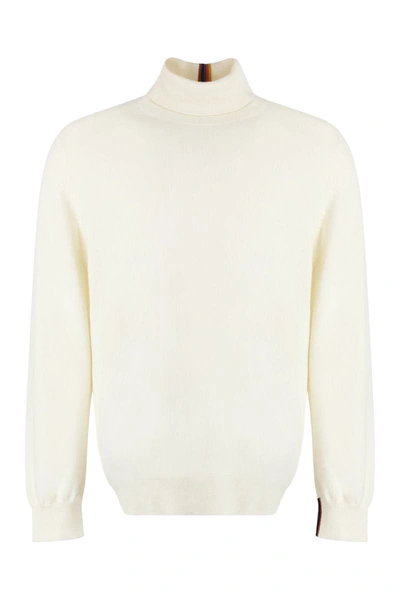 Shop Paul Smith Cashmere Turtleneck Pullover In White