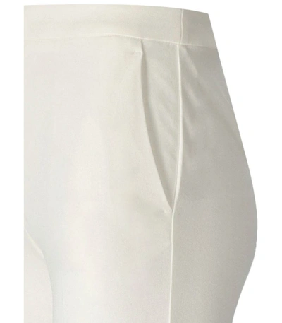 Shop Twinset White Cropped Trousers With Buttons