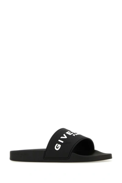 Shop Givenchy Man Black Rubber Slippers