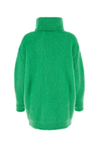 Shop Gucci Woman Green Stretch Mohair Blend Sweater Dress