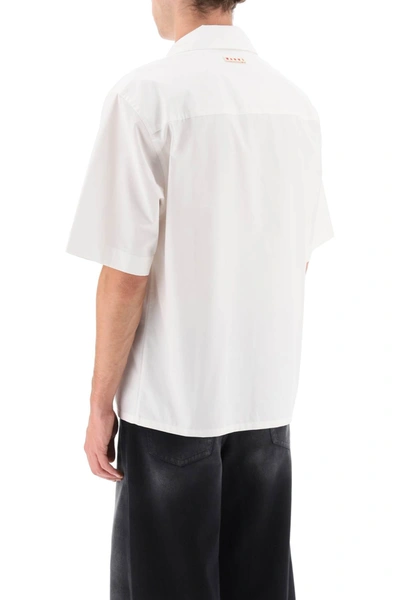 Shop Marni Printed Short Sleeve Shirt Men In White