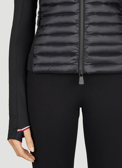 Shop Moncler Grenoble Women Partially Quilted Zip-up Cardigan In Black