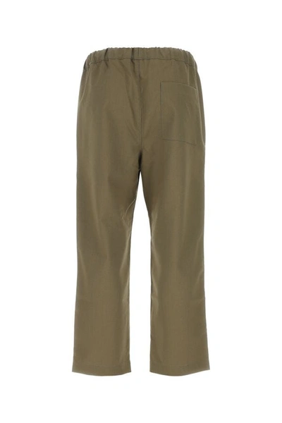 Oamc Drawstring-fastening Cotton Trousers In Green