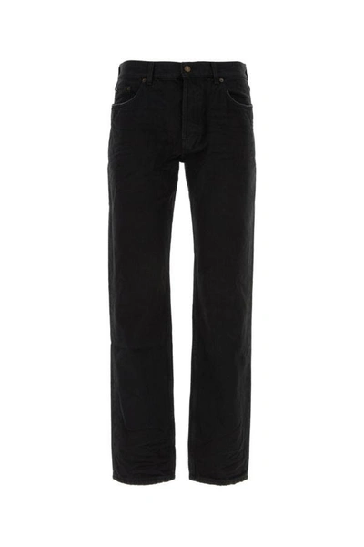 Shop Saint Laurent Man Black Denim Jeans