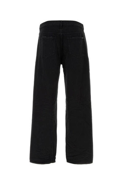 Shop Saint Laurent Man Black Wide-leg Denim Jeans