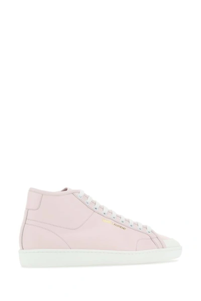Shop Saint Laurent Man Pastel Pink Leather Court Classic Sneakers