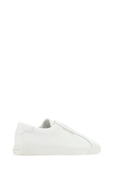 Shop Saint Laurent Man White Leather Andy Sneakers