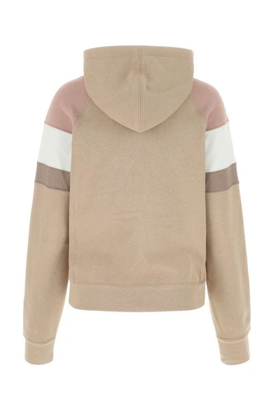 Shop Saint Laurent Woman Beige Cotton Sweatshirt In Brown