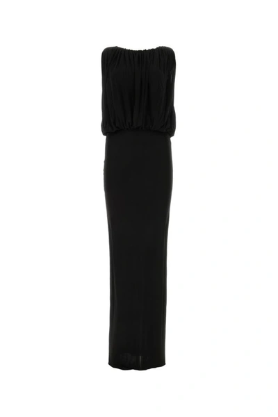 Shop Saint Laurent Woman Black Jersey Long Dress