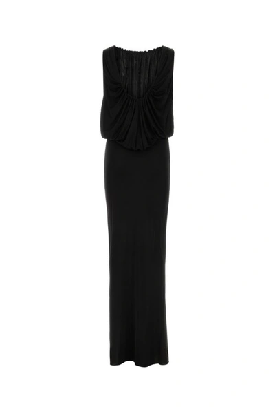 Shop Saint Laurent Woman Black Jersey Long Dress