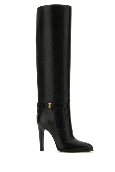 Shop Saint Laurent Woman Black Leather Diane Boots