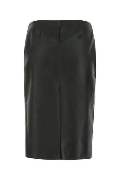 Shop Saint Laurent Woman Black Satin Skirt