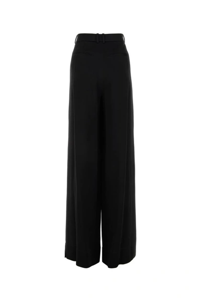 Shop Saint Laurent Woman Black Satin Wide-leg Pant