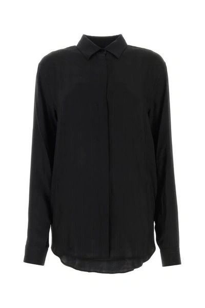 Shop Saint Laurent Woman Black Silk Shirt