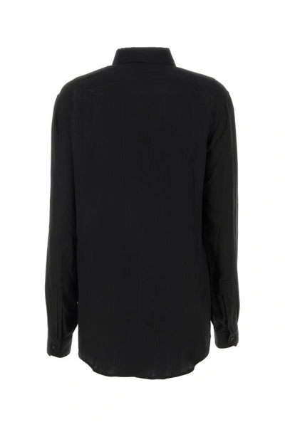 Shop Saint Laurent Woman Black Silk Shirt