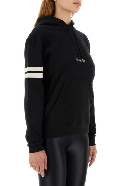 Shop Saint Laurent Woman Black Stretch Cotton Sweatshirt