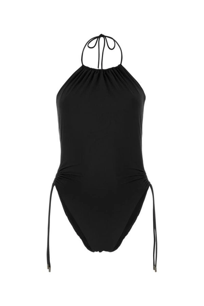 Shop Saint Laurent Woman Black Stretch Nylon Swimsuit