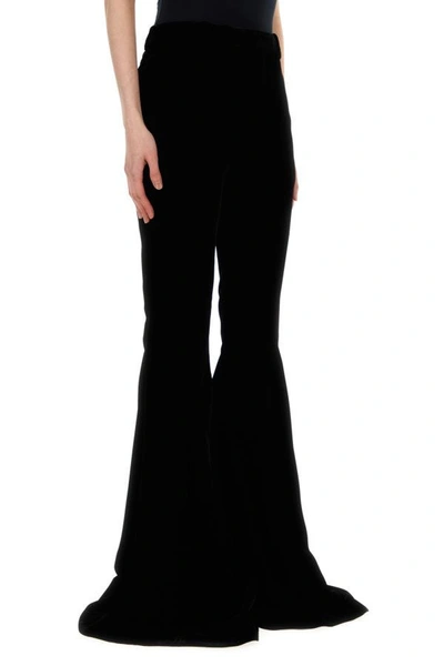 Shop Saint Laurent Woman Black Velvet Flared-leg Pant