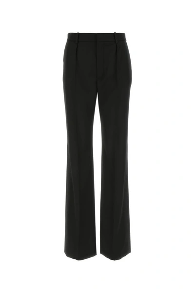 Saint Laurent Men Tuxedo Wool Trouser With Satin Side Band In Black