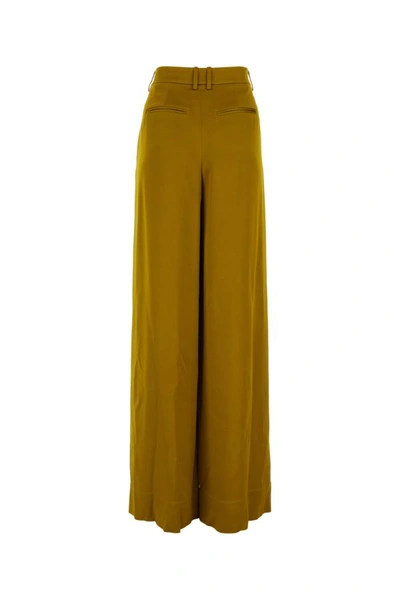 Shop Saint Laurent Woman Ochre Satin Wide-leg Pant In Yellow