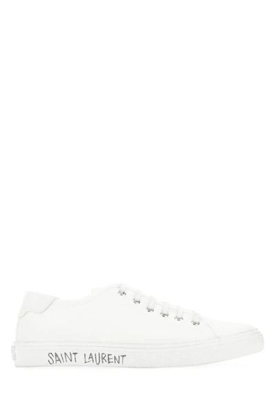 Shop Saint Laurent Woman White Canvas Sneakers