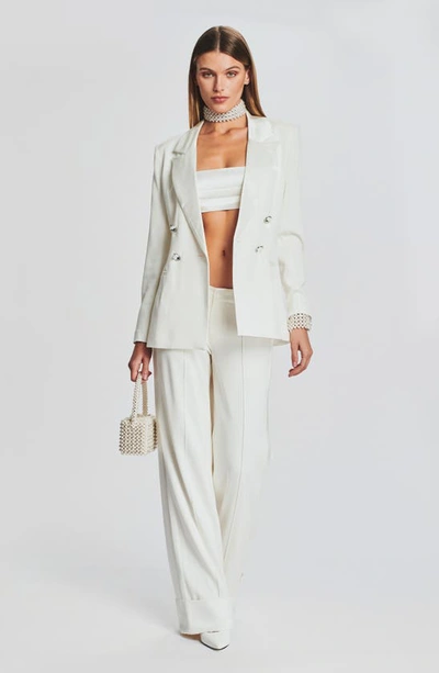 Shop Retroféte Femme Double Breasted Blazer In White