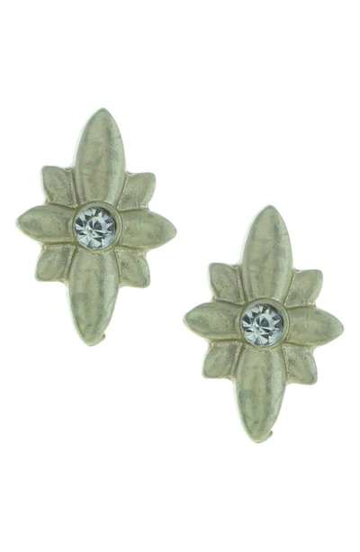Shop Olivia Welles Shimmering Star Stud Earrings In Green